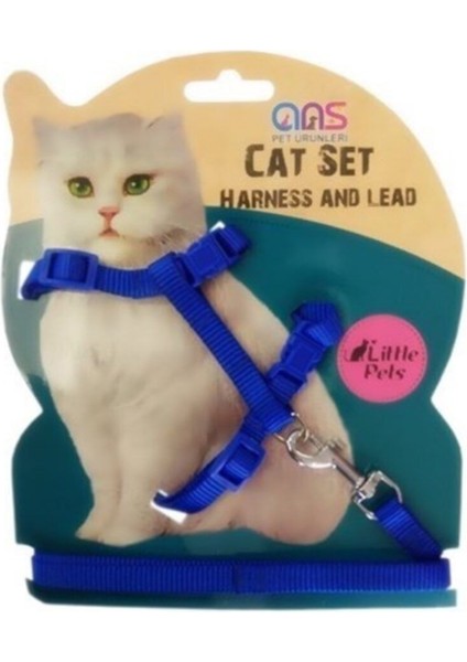 Çınarcık Px Kedi Göğüs Bel Tasması Dokuma Mavi Standart