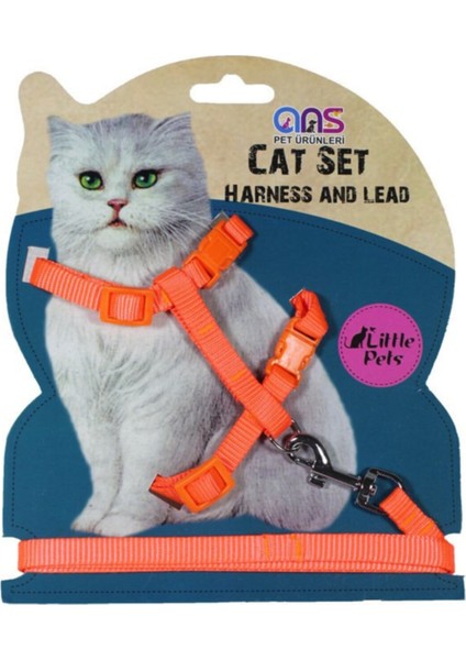 Kedi Göğüs Bel Tasması Dokuma Turuncu 20X32 120 cm