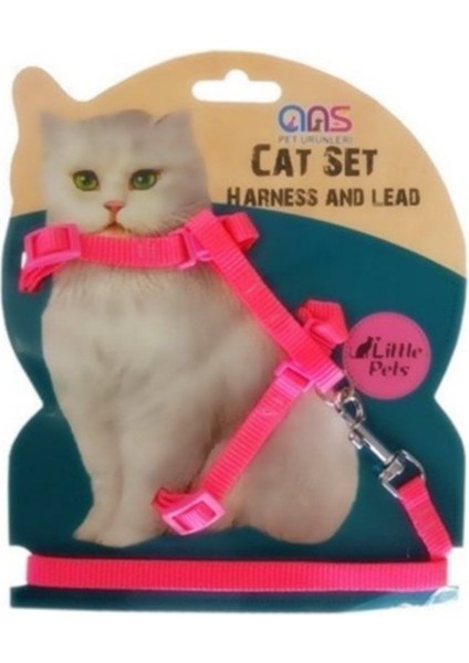 Kedi Göğüs Bel Tasması Dokuma Pembe.