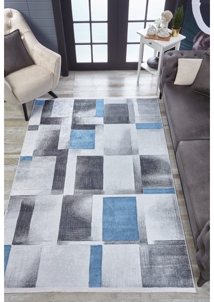 Gri Yolluk Dijital Baskılı Makinede Yıkanabilir Kaymaz Taban Saçaklı Halı HA339 fiyatları