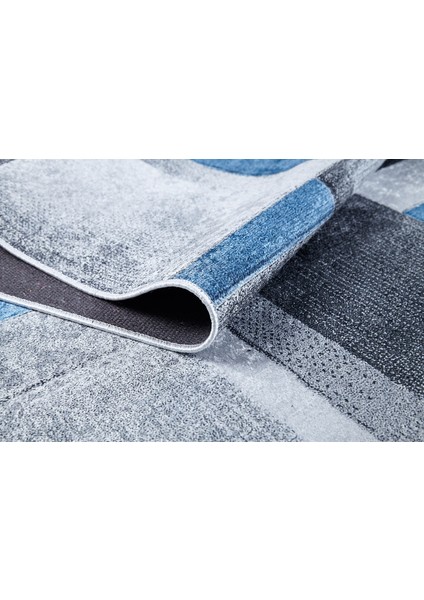 Gri Yolluk Dijital Baskılı Makinede Yıkanabilir Kaymaz Taban Saçaklı Halı HA339 modelleri