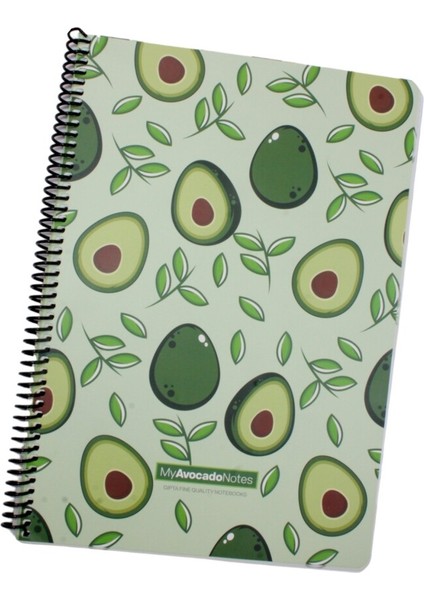 A4 Avocado 80 Yaprak Çizgili Spiralli Karton Kapak Defter Avocado Yaprak 5819