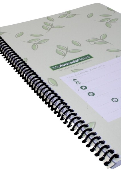 A4 Avocado 80 Yaprak Çizgili Spiralli Karton Kapak Defter Avocado Yaprak 5819