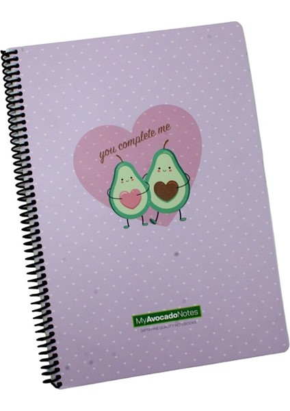A4 Avocado 80 Yaprak Çizgili Spiralli Karton Kapak Defter You Complete Me 5819 fiyatları