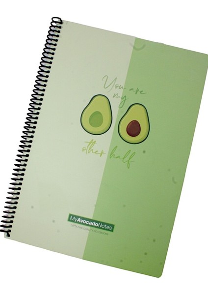 A4 Avocado 80 Yaprak Çizgili Spiralli Karton Kapak Defter You Are My Other Half 5819