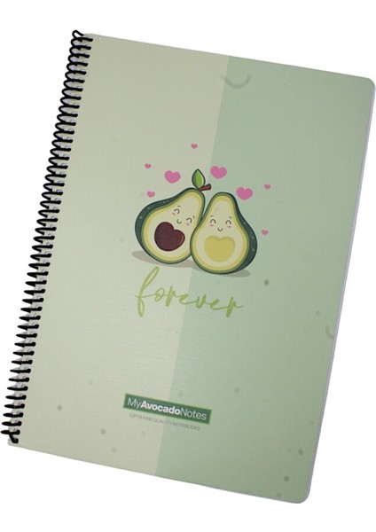 A4 Avocado 80 Yaprak Çizgili Spiralli Karton Kapak Defter Forever 5819