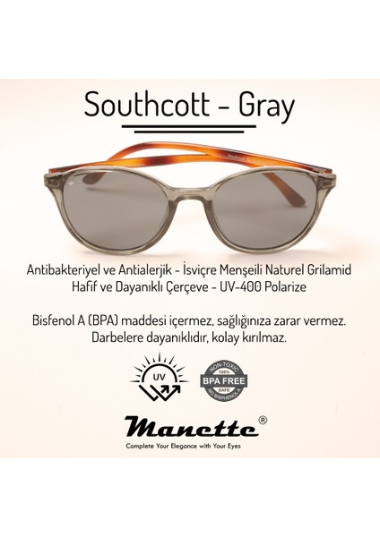 Southcott Gray -Vintage Demi -Cam Yeşil Güneş Gözlüğü