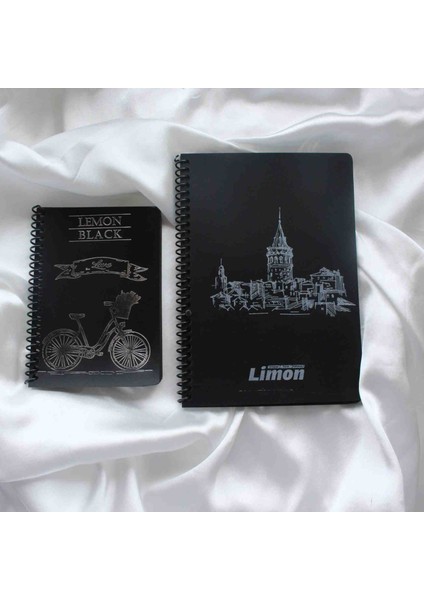 Iki Adet Siyah Sayfalı Defter 14X20 cm Spiralli 30 Yaprak