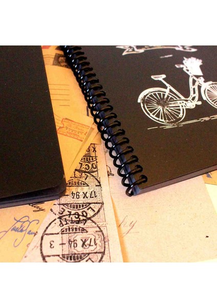 Iki Adet Siyah Sayfalı Defter 14X20 cm Spiralli 30 Yaprak