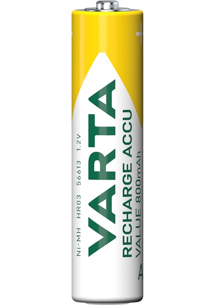 56613 Şarj Edilebilir Value 12 Adet 800MAH Aaa Ince Pil+Saklama Kesesi Hediye