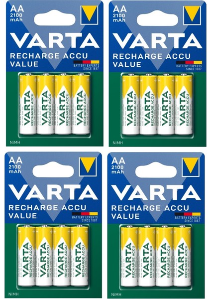 56616 Şarj Edilebilir Value 16 Adet 2100MAH Aa Kalem Pil+Saklama Kesesi Hediye