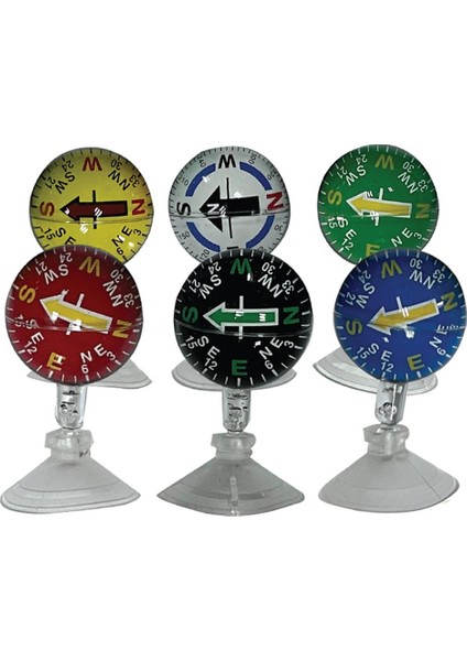 Hko pusula Yapısma Vantuzlu Renkli Orta Boy 38 mm 6 Lı Set