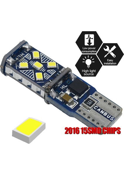 Dekoratif LED Ampul T10-20SMD CANBUS12-18V Çift Beyaz / LAAM864