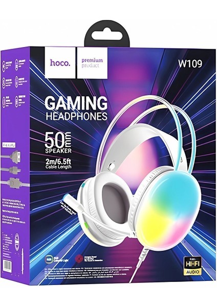 W109 USB Aux Rgb Gaming 50 mm 2m Kablolu Kulaklık fırsatları