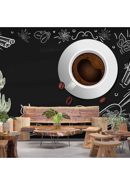 Kahve Desenli Cafe