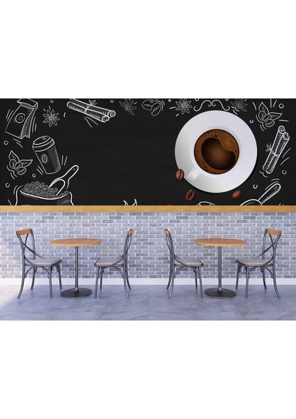 Kahve Desenli Cafe modelleri