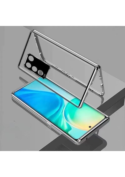 Vivo V27/V27 Pro Için Uygun Çift Taraflı Patlamaya Dayanıklı Kamera Magneto Metal Çerçeve Manyetik Cep Telefonu Koruyucu Kılıf (Yurt Dışından)
