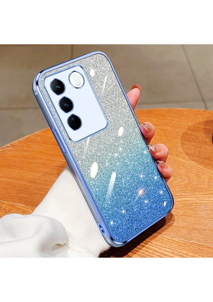 Vivo V27/V27 Pro Şeffaf Elektroliz Köpüklü Toz Silikon Kılıf Için Uygundur (Yurt Dışından)