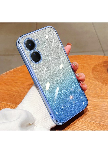 Vivo Y35 5G/Y53T Için Işıltılı Çıkartmalı Kaplama Telefon Kılıfları (Yurt Dışından)