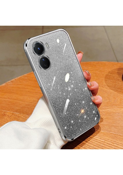 Vivo Y35 5G/Y53T Için Işıltılı Çıkartmalı Kaplama Telefon Kılıfları (Yurt Dışından)