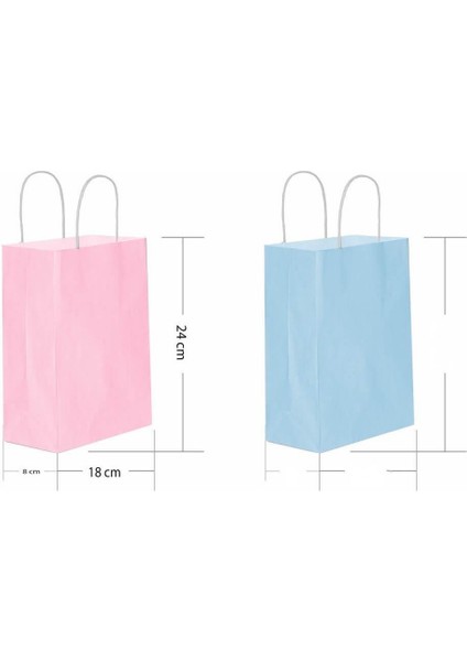 Büküm Saplı Kraft Kağıt Çanta Karton Hediyelik Poşet Torba - Altın Sarı-18X24 Cm. - 5 Adetlik Paket