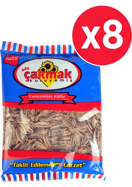 Ada Çakmak Kuruyemiş Çakmak Ayçekirdeği 250 gr Tuzlu Siyah x 8 Adet