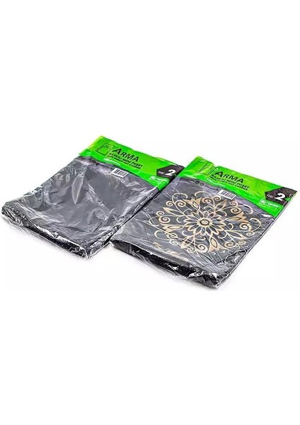 Baskılı Mini Blok Poşet Torba - No : 2 - 25X37 Cm. - Siyah - 100 Adetlik 3 Paket