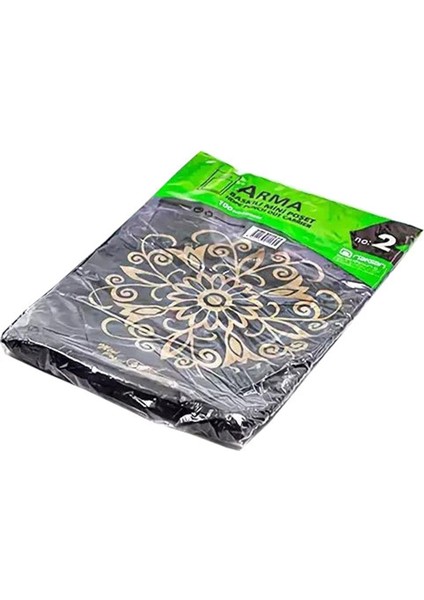 Baskılı Mini Blok Poşet Torba - No : 2 - 25X37 Cm. - Siyah - 100 Adetlik 3 Paket