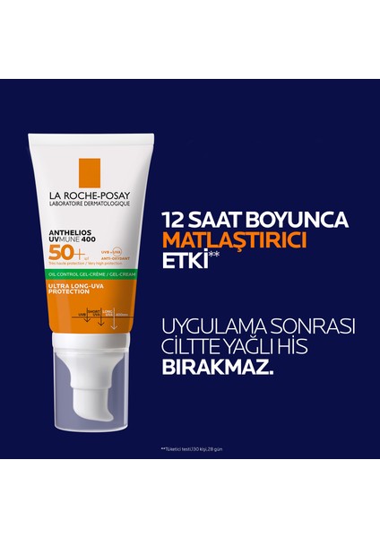  Anthelios Uvmune 400 Oil Control Spf50+ Güneş Kremi 50 ml- Karma ve Yağlı Ciltler İçin