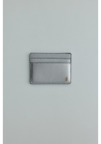 Gümüş Cheri Cüzdan Suni Deri Şık Tasarım Kadınlar İçin Kartlık Bölmeli