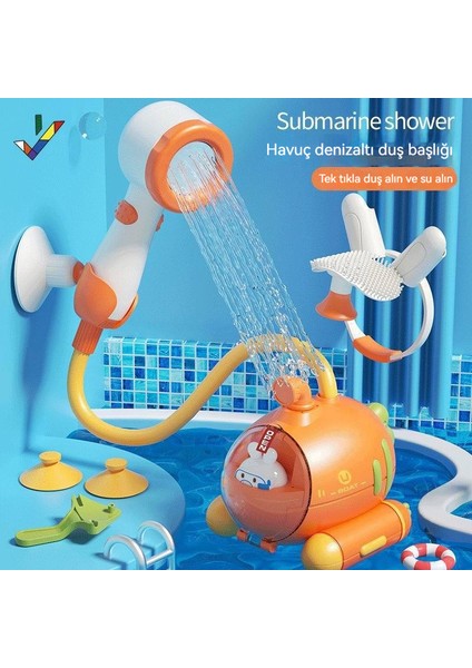 Bebek Banyosu, Su Oyunu, Çocuk Oyuncakları, Çocuklar, Bebekler ve Küçük Çocuklar Için Şampuan Eseri, Bebek Duş Spreyi, Şarj Edilebilir Versiyon (Yurt Dışından)