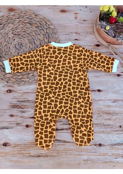 0-3 3-6 Ay Boy Fermuar Zürafa Nakışlı Kız Erkek Bebek Tulum modelleri