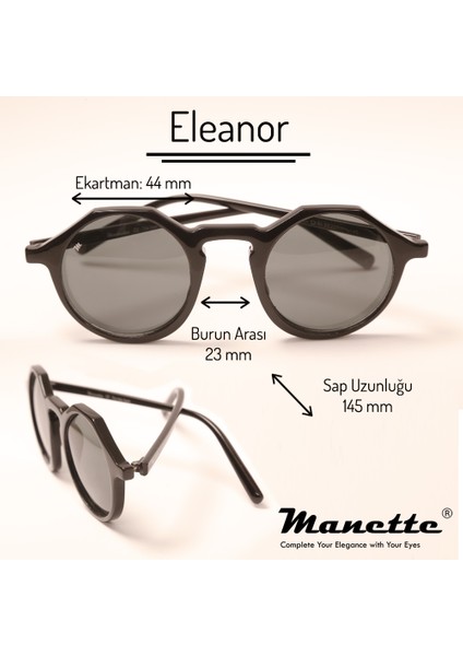 Eleanor Black - Black - Cam Yeşil Güneş Gözlüğü