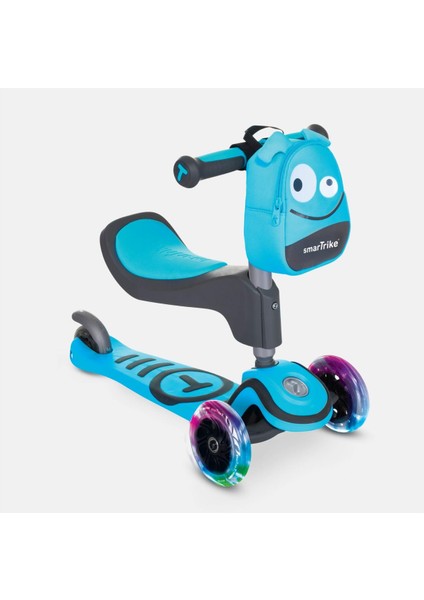 T1 3#Ü 1 Arada Oturaklı Ve Çantalı Çocuk Scooterı (15 Ay 5 Yaş)Blue