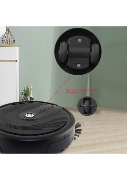 Şarjlı Akıllı Robot Süpürge 3'ü 1 Arada Otomatik Akıllı Süpürme Kuru Islak Paspas Güçlü Emiş (Beyaz) A (Yurt Dışından)