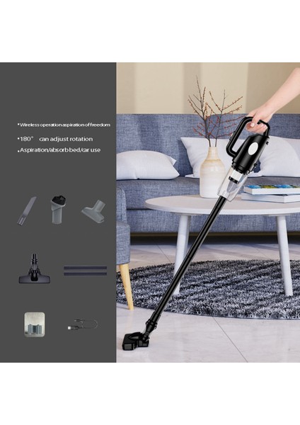 ST-6635EG Güçlü Araç Süpürgesi, El Akülü Süpürge Taşınabilir 7000PA 120W Elektrikli Süpürge (Siyah) (Yurt Dışından) indirimleri