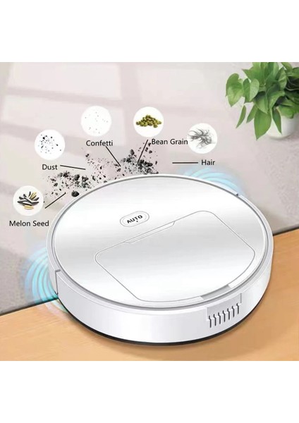 Otomatik Robot Temizleyici 3 In 1 Akıllı Süpürge Robotlu Süpürge Tembel Ev Temizlik Kablosuz Robot, Siyah A (Yurt Dışından)