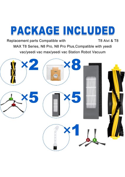 Yedek Parçalar Ana Fırça Yan Fırça Hepa Filtresi Için T8 T8AIVI T8MAX N8PRO Elektrikli Süpürge Aksesuarları (Yurt Dışından) indirimleri