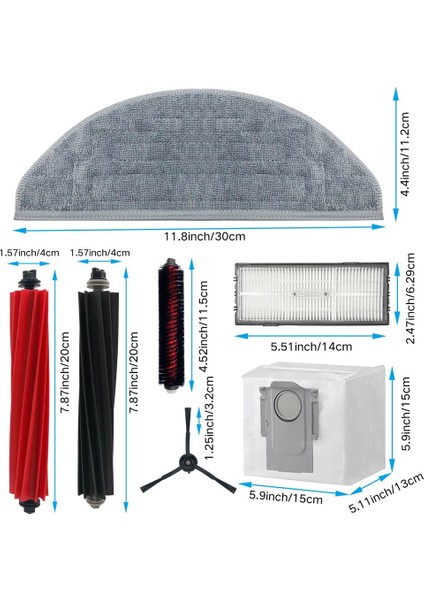 S8 Pro Ultra /s8+/s8 Robotlu Süpürge Ana Yan Fırça Filtresi Paspas Toz Torbası Yedek Aksesuarlar Kiti (Yurt Dışından) indirimleri