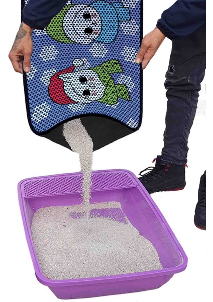 Xxl Büyük Boy Elekli Tuvalet Önü Desenli Kedi Kumu Paspası 60X120 cm modelleri