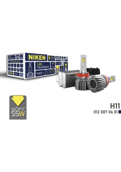 Nova Soft H11 LED Xenon 55WATT 9000 Lümen