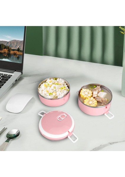 Vakumlu 2 Katlı Yemek Termosu Pembe 1,5 Litre