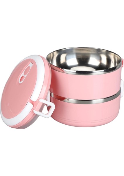 Vakumlu 2 Katlı Yemek Termosu Pembe 1,5 Litre