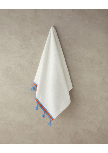 Colory Tuft Pamuklu Püsküllü Yüz Havlusu 50X80 cm Ekru