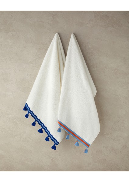 Colory Tuft Pamuklu Püsküllü Yüz Havlusu 50X80 cm Ekru modelleri