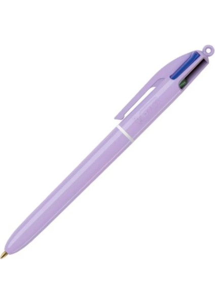 Tükenmez Kalem 4 Renkli Pastel Mor