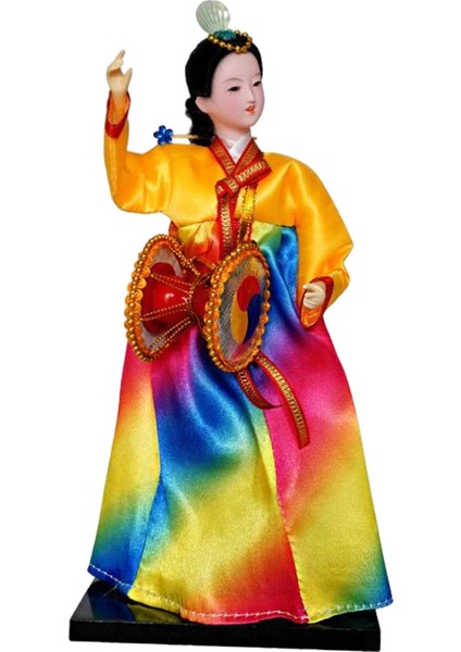 Geyşa Minyatür Kabuki Heykeli Dekoratif Taşınabilir Hanbok B (Yurt Dışından)