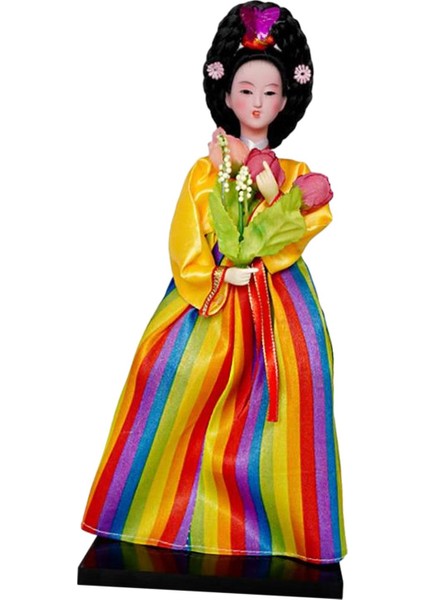 Geyşa Minyatür Kabuki Heykeli Dekoratif Taşınabilir Hanbok C (Yurt Dışından)