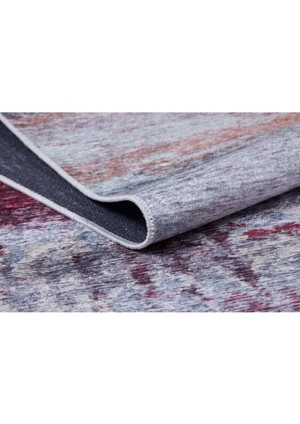 Gri Salon&yolluk Dijital Baskılı Makinede Yıkanabilir Kaymaz Taban Saçaklı Halı HA242 modelleri