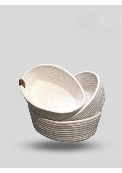 ERSU AHAT HOME DESİGN Jüt Hasır 3lü Sepet Takımı ,el Dokuma, Çok Amaçlı Sepet, Banyo ve Mutfak Organizeri Oval Sepet